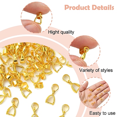 50Pcs Brass Ice Pick Pinch Bails IFIN-FS0001-47A-1