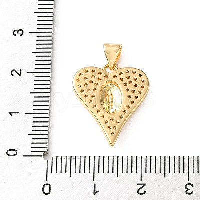 Brass Micro Pave Clear Cubic Zirconia Pendants CU-CBA03AF-09B-G-1