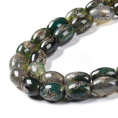 Tibetan Style dZi Beads Strands TDZI-E005-01R-1