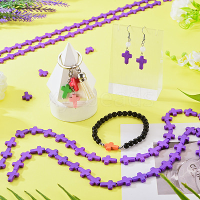 4 Strands Synthetic Turquoise Dyed Beads Strands G-TA0003-29A-1