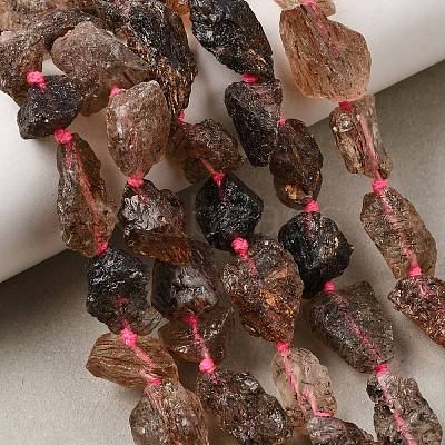 Raw Rough Natural Black Gold Rutilated Quartz Beads Strands GG-CBA4808-G01-02-1