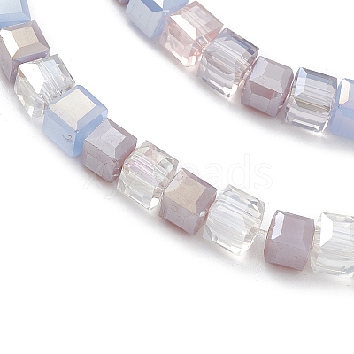 Gradient Color Electroplate Glass Bead Strands X1-GLAA-E042-05D-1
