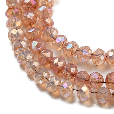 Transparent Baking Paint Glass Beads Strands DGLA-F002-02B-05-1