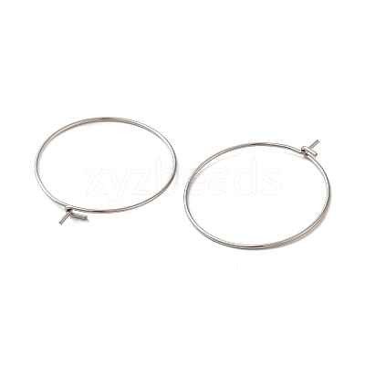 304 Stainless Steel Hoop Earrings Findings STAS-I120-60B-P-1