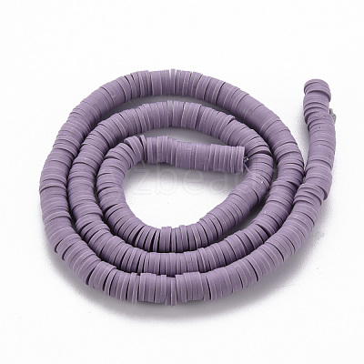 Handmade Polymer Clay Bead Strands X-CLAY-T002-6mm-58-1