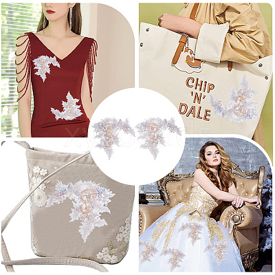 3D Polyester Computerized Embroidery Cloth Sew on Appliques DIY-WH0320-54A-1