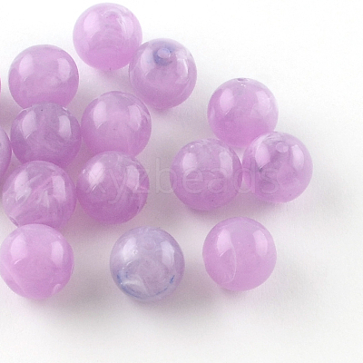 Round Imitation Gemstone Acrylic Beads X-OACR-R029-6mm-M-1