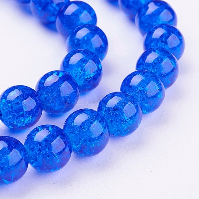 Spray Painted Crackle Glass Beads Strands CCG-Q001-10mm-14-1