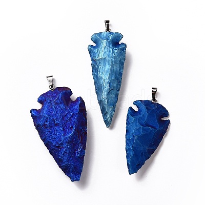 Electroplated Quartz Crystal Pendants G-G906-L-24A-1