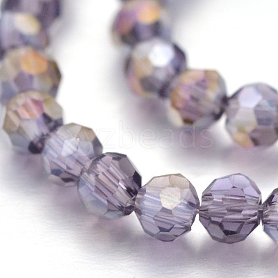 Pearl Luster Plated Glass Faceted Round Spacer Bead Strands GLAA-A027-3mm-PL03-1