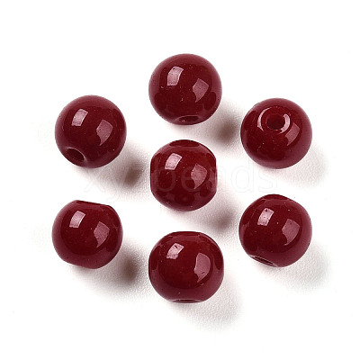 Opaque Solid Color Glass Beads X1-GLAA-N007-6mm-A04-1
