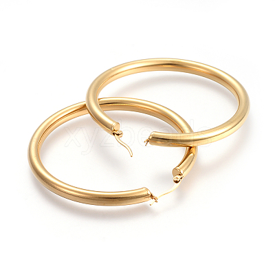 201 Stainless Steel Big Hoop Earrings X-EJEW-A052-19D-G-1