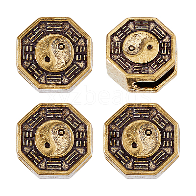 4Pcs Brass European Beads KK-FH0008-27A-AG-1