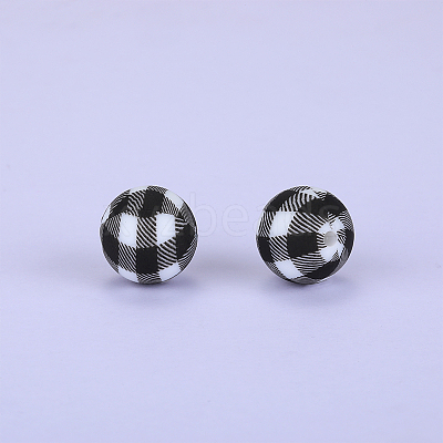 Printed Round Silicone Focal Beads SI-JX0056A-42-1