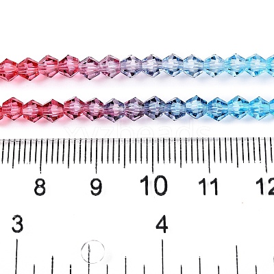 Gradient Color Baking Paint Glass Bead Strands DGLA-A039-T6mm-A017-1