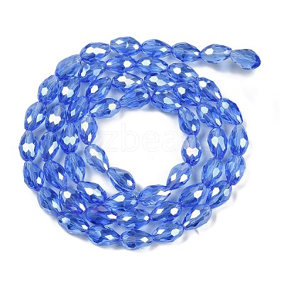 Transparent Electroplate Glass Beads Strands EGLA-N013-T8mm-B10-1