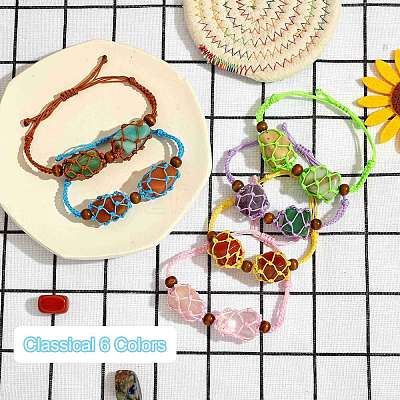 12Pcs Adjustable Braided Nylon Cord Macrame Pouch Bracelet Making AJEW-SW00010-05-1