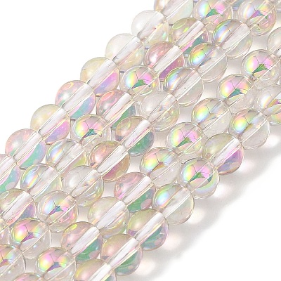 Transparent Electroplate Glass Beads Strands GLAA-T032-T4mm-C12-1