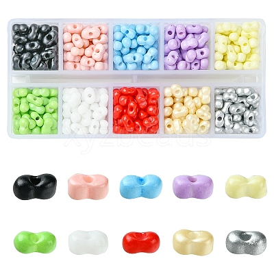 50G 10 Colors Baking Paint Glass Seed Beads SEED-YW0002-51C-1