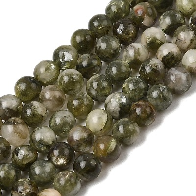 Natural Green Lepidolite Beads Strands G-K350-B01-6mm-1