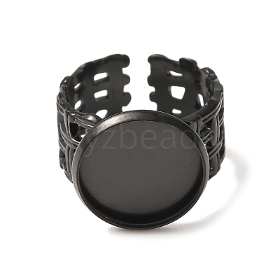 Woven Bezel 304 Stainless Steel Cuff Ring Components SA-CBAD8FA-01EB-04-1