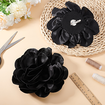 Polyester Flower Brooches JEWB-WH0021-54A-1