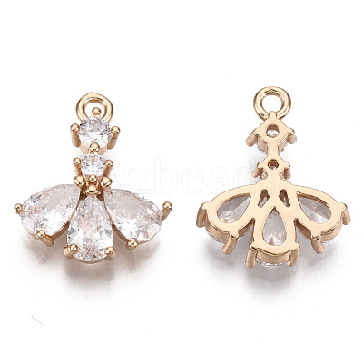 Brass Micro Pave Cubic Zirconia Pendants KK-R111-004-B01-1