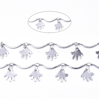 Tarnish Resistant 304 Stainless Steel Curved Bar Link Chains CHS-T004-02-1