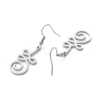Non-Tarnish 304 Stainless Steel Knot Dangle Earrings for Women LS-EJEW-P222-05P-1