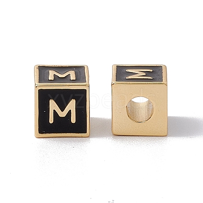 Rack Plating Brass Enamel Beads KK-B060-04G-01M-1