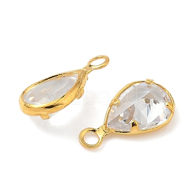 Brass Micro Pave Cubic Zirconia Charms KK-S336-01G-C-1