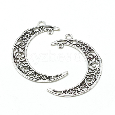 Tibetan Style Alloy 2-Loop Link Pendants TIBE-S299-062AS-RS-1