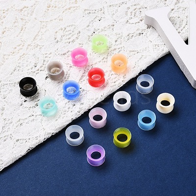 32Pcs 16 Colors Silicone Thin Ear Gauges Flesh Tunnels Plugs FIND-YW0001-17C-1