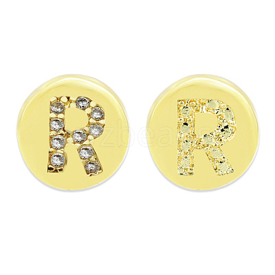 Brass Micro Pave Clear Cubic Zirconia Beads KK-T030-LA843-RX3-1