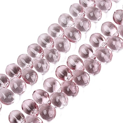Baking Paint Transparent Glass Beads Strands GL-N005-02A-D03-1
