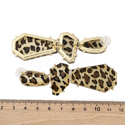 Alloy acrylic Dangle Stud Earrings LS-EJEW-M075-01G-04-1