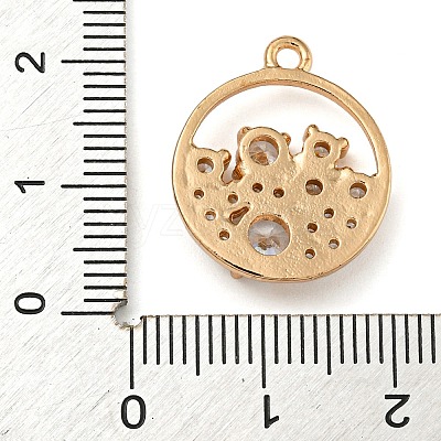 Brass Micro Pave Clear Cubic Zirconia Pendants ZIRC-U003-01G-01-1