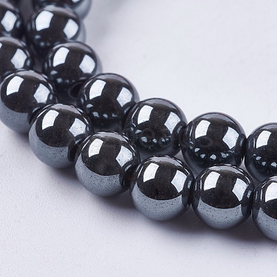 Non-Magnetic Synthetic Hematite Beads Strands G-H1623-6mm-1-1