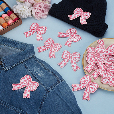 20Pcs Bowknot Embroidery Cloth Iron On/Sew On Patches DIY-FG0007-64A-1