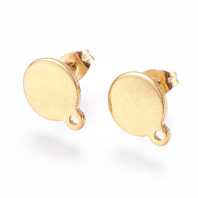 Ion Plating(IP) 304 Stainless Steel Stud Earring Findings STAS-G178-02G-10mm-1