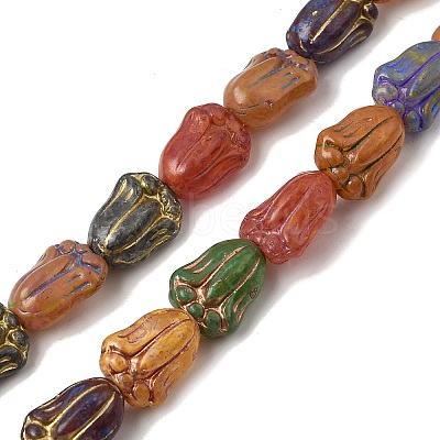 Painted Glass Beads Strands GLAA-Z021-16-1