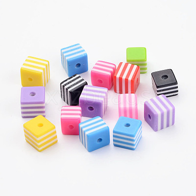 Mixed Cube Resin Beads X-RB106Y-1