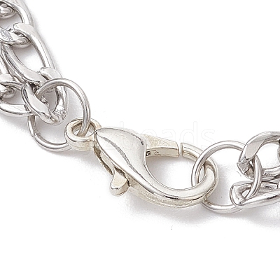 3Pcs 3 Styles Halloween Theme 304 Stainless Steel Figaro Chains Multi-strand Bracelets BJEW-JB12094-1
