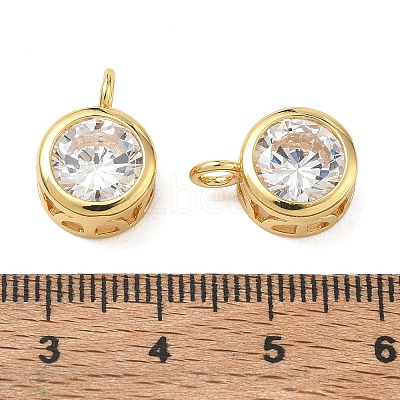 Brass Pave Clear Cubic Zirconia Pendants CU-CBA42CA-04C-G-1