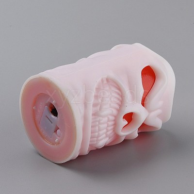 Halloween Resin LED Skull Light AJEW-Z004-01B-1