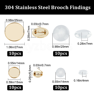 DIY Blank Dome Brooch Making Kit DIY-BBC0001-37-1