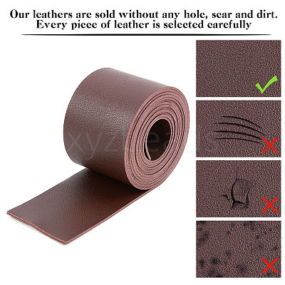 2M Flat Double Face Lychee Pattern Imitation Leather Band LC-WH0010-01C-02-1
