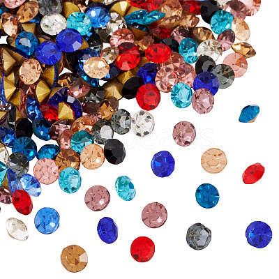 Pointed Back Glass Rhinestone Cabochons RGLA-YS0001-04C-1