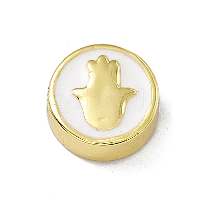 Real 18K Gold Plated Brass Enamel Beads KK-F814-05G-M-1