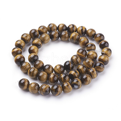 Natural Tiger Eye Beads Strands G-G099-8mm-4-1